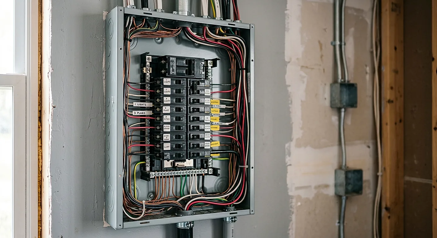 Modernisierter Zählerschrank mit übersichtlicher Beschriftung